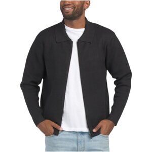 THOM AARON Textured Stitch Front Zip Sweater